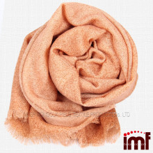 Customized Solid Color Orange Handmade Wool Shawl Scarf Woven Craft